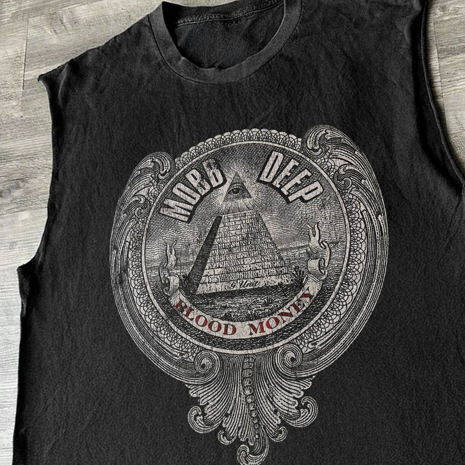 '06 Mobb Deep 'Blood Money' Album Black Cut-Off Tee - Image 4