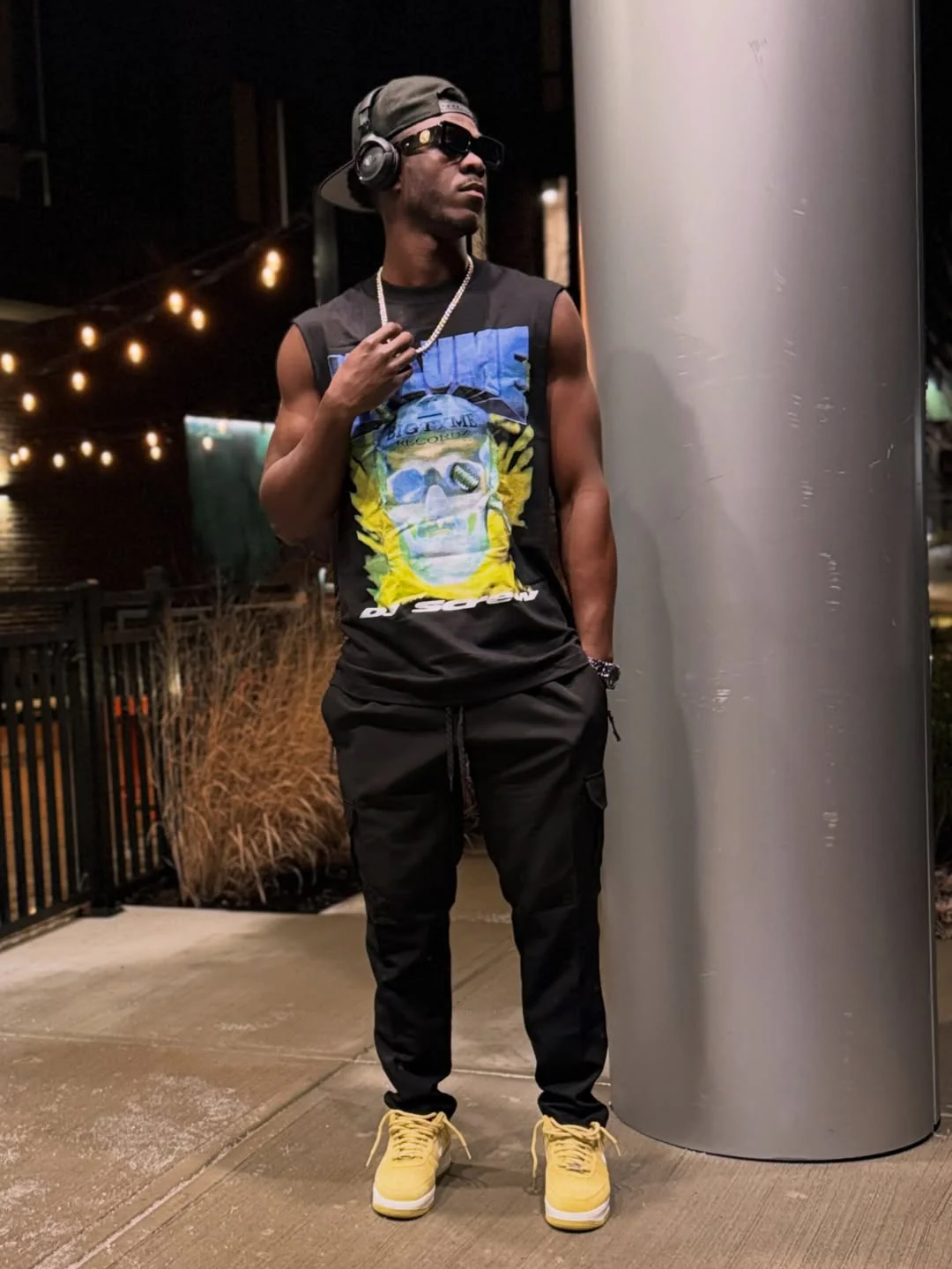 1995 'Dj Screw Vol. Ii' Skull Cut-Off Sleeveless Black T-Shirt - Image 3