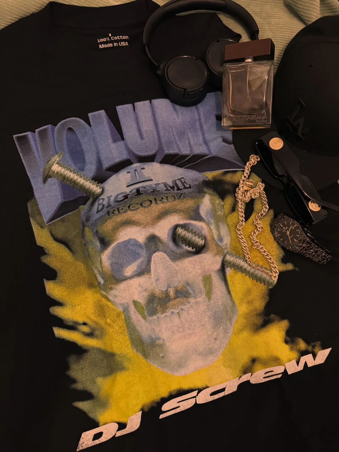 1995 'Dj Screw Vol. Ii' Skull Cut-Off Sleeveless Black T-Shirt - Image 4