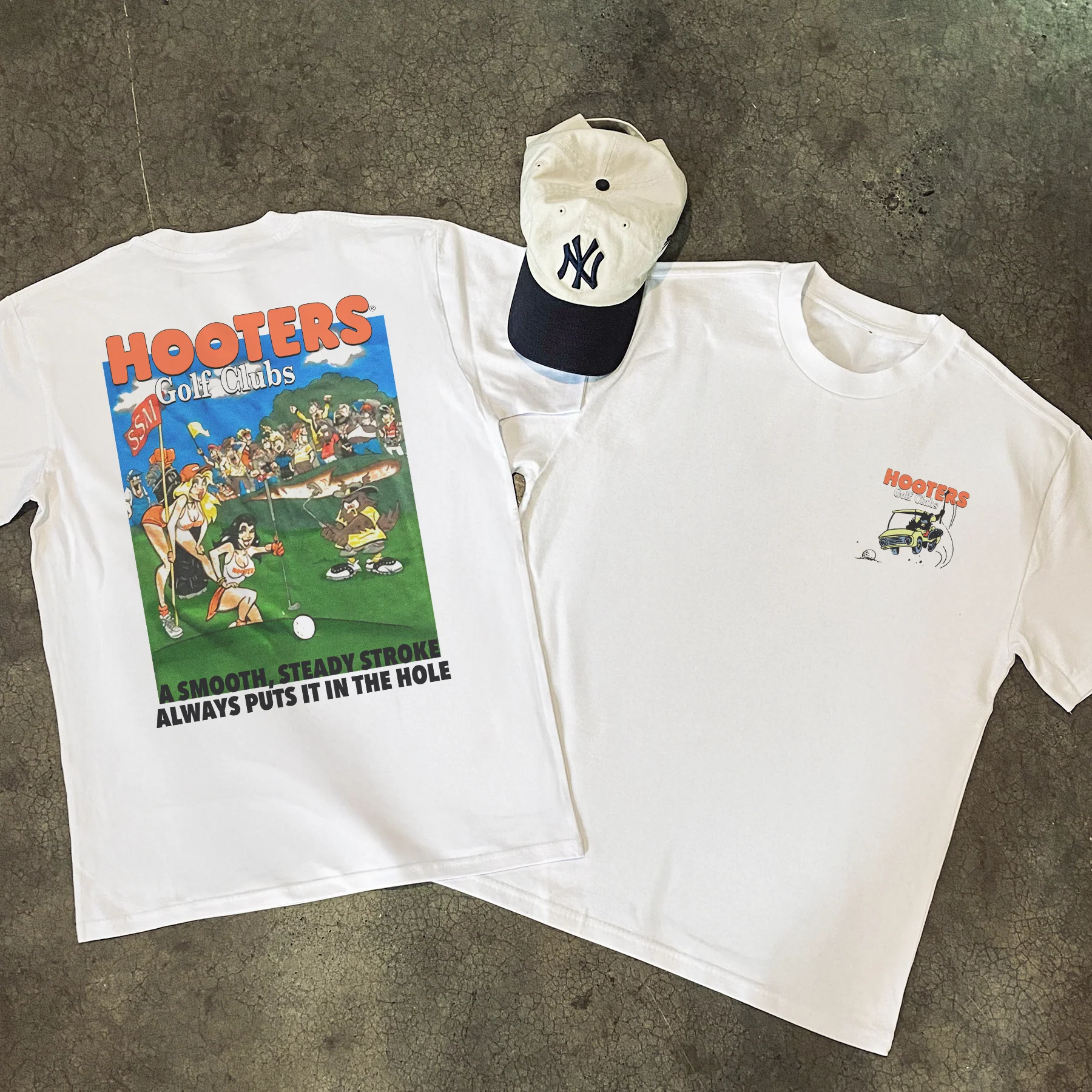 90S 'Hooters Golf Club' Heavy White T-Shirt - Image 3