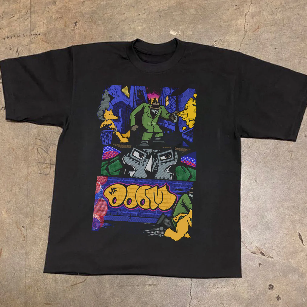 D00M Comic Heavyweight Black -Tshirt - Image 3