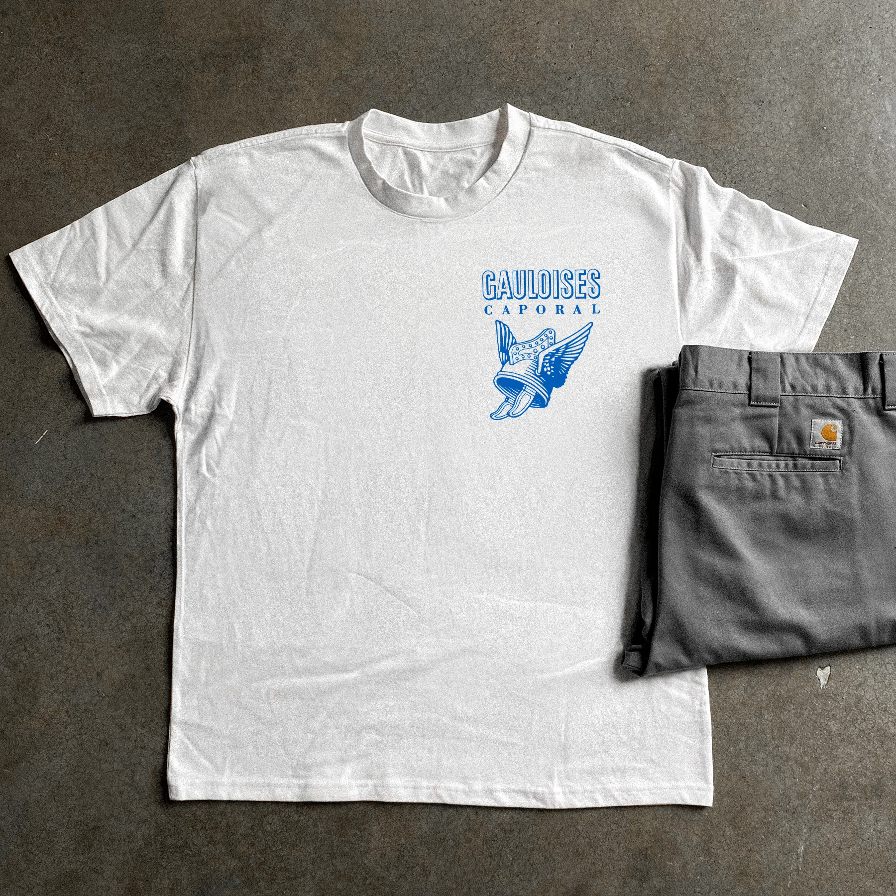 'Gauloises Cigarettes' Box Heavyweight White T-Shirt - Image 3