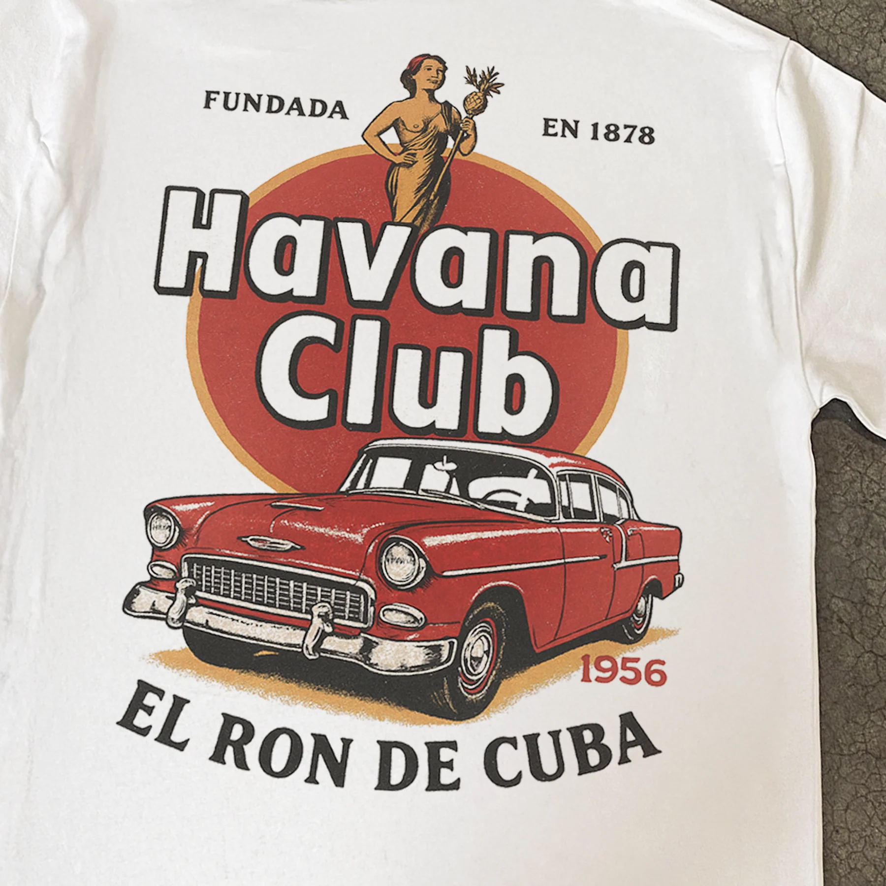 'Havana Club' Cuba Caddy Heavy White T-Shirt - Image 4
