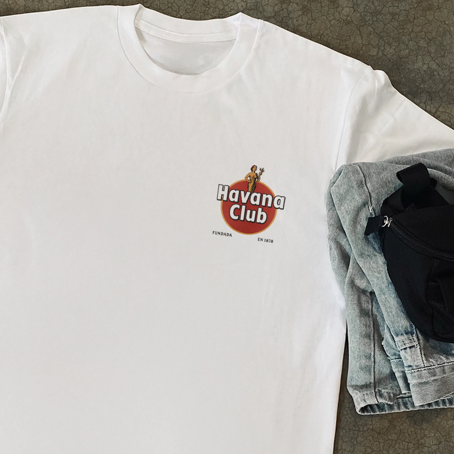 'Havana Club' Cuba Caddy Heavy White T-Shirt - Image 5