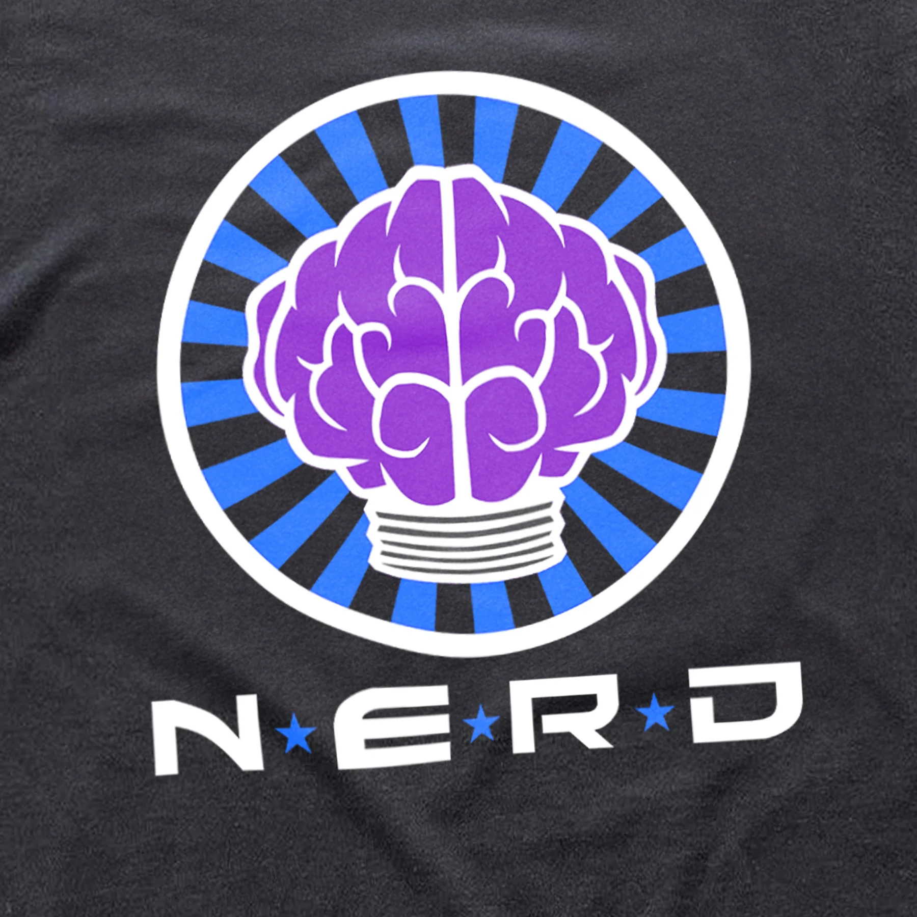 Retro N.E.R.D. '02 Merch 'Brain Logo' Heavyweight Black T-Shirt - Image 3
